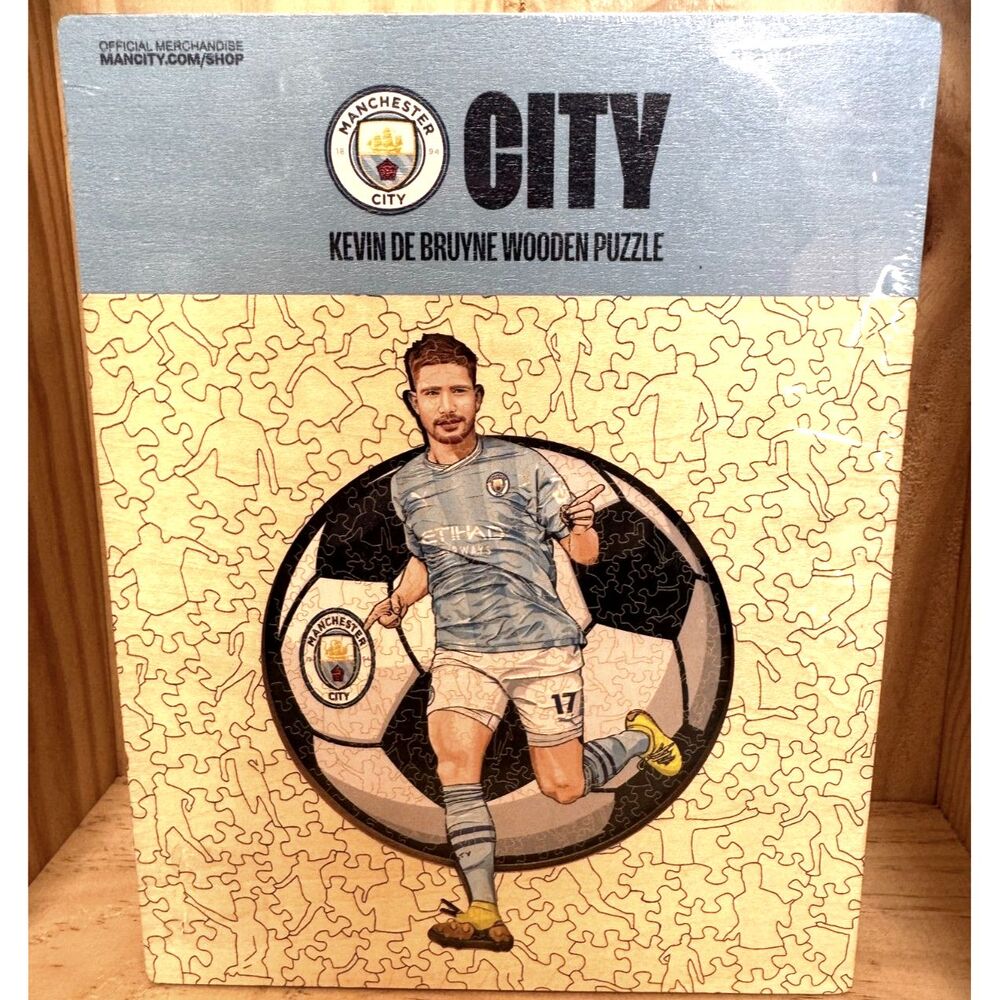 NWOT Kevin De Bruyne Manchester City F.C. Iconic Wooden Puzzle SZ M (270 pieces)